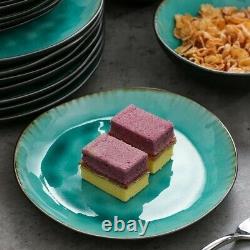 Vancasso Aqua Blue 24pcs Dinner Set Stoneware Dish Dessert Plates Cereal Bowls