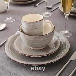 Vancasso Bella Tableware Crockery Stoneware Dinnerware Set Plates Bowl Mugs Gray