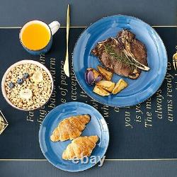 Vancasso Blue Crockery Set Kitchen Tableware Dinner/Dessert Plates Bowls Mugs UK