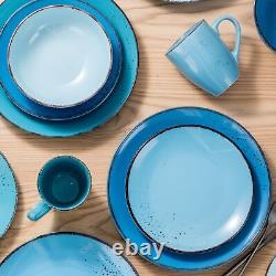 Vancasso Blue Dinnerware Set 32pc Ceramic Tableware Plates Bowls Mugs for 8