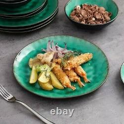 Vancasso Coco Vintage 12pcs Set Dinner Stoneware Dish Dessert Plates Cereal Bowl