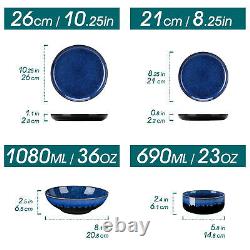 Vancasso Dinner Set Ceramic Dinnerware Tableware Set Plates Bowls Cups Blue