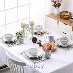 Vancasso Grey Dinner Dining Set Tableware Service Plates Bowls Cups 4/16/32 Sets