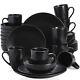Vancasso MODA Black Dinner Set Stoneware Dining Set Plates Bowls Mugs Tableware