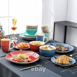 Vancasso Multi-colour Crockery Set Kitchen Tableware Dinner/Dessert Plates Bowls