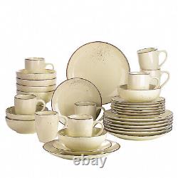 Vancasso NAVIA Dinner Set Stoneware Cream Serving Dishes Dinnerware Plates Bowls