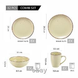 Vancasso NAVIA Dinner Set Stoneware Cream Serving Dishes Dinnerware Plates Bowls