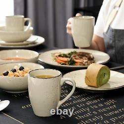 Vancasso Navia 32pc Ceramic Tableware Set Kitchen Dinner Plates Bowl Mugs Beige