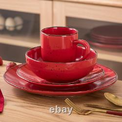 Vancasso Navia Red Stoneware Dinner Set Kitchen Dinnerware Plates Dishes Bowls