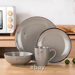 Vancasso Navia Tableware Stoneware Dinnerware Set Grey Service Plates Bowls Mugs