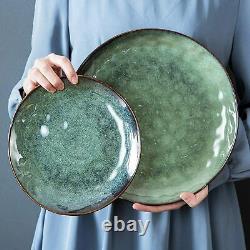 Vancasso Starry 23pcs Dinner Set Kiln Glaze Porcelain Service Plates Bowl Green