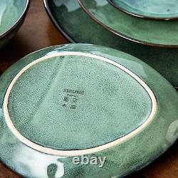 Vancasso Starry Dinner Set Stoneware Green Ceramic Dinnerware Side Service Plate