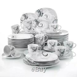 Veweet Serena 60X Ceramic Porcelain Dinner Set Plates Bowls Cups Home Tableware
