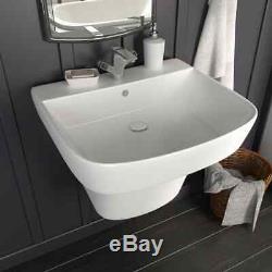VidaXL Wall-mounted Basin Ceramic White 500x450x410mm Bathroom Sink Wash Bowl