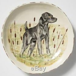 Vietri Wildlife Black Hunting Dog Large Serving Bowl