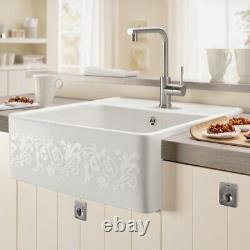 Villeroy&Boch Butler 60 1.0 Bowl Deco White Pearl Ceramic Kitchen Sink- NO WASTE