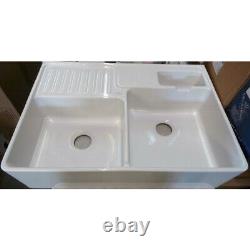 Villeroy & Boch Butler 90 2 Bowl White Ceramic Kitchen Sink Graded Refurbished