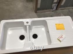 Villeroy & Boch CONDOR80/WH/RHD White Ceramic 1.75 Bowl Kitchen Sink E1651