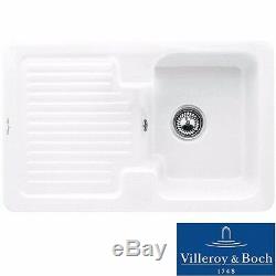 Villeroy & Boch Condor 45 1.0 Bowl White Ceramic Kitchen Sink NO WASTE