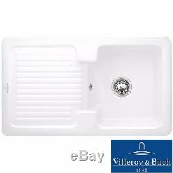 Villeroy & Boch Condor 50 1.0 Bowl White Ceramic Kitchen Sink LHD NO WASTE