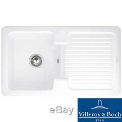 Villeroy & Boch Condor 50 1.0 Bowl White Ceramic Kitchen Sink RHD NO WASTE