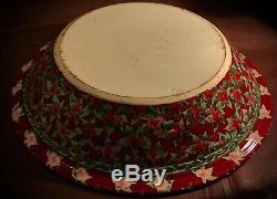 Vintage 90's Sandy Kreyer HUGE Porcelain Ceramic Floral Painted Serving Bowl Set