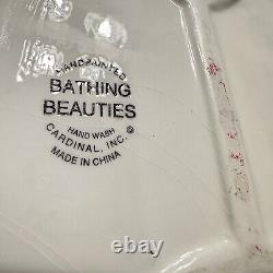 Vintage Cardinal Bathing Beauties Ceramic Chip And Dip Swimming Pool Bowl Set