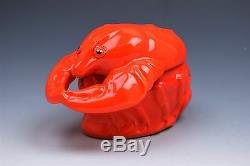Vintage Drawn Butter Dish Red Lobster Serving Bowl Dish Czechoslovakia- Set of 6