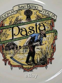 Vintage Himark Buona San Remo Stripe Pasta Bowls Serving Set Of 8 Ceramic Italy