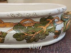 Vintage ITALIAN Ceramic Majolica Large Fruit Bowl Display Bowl Kitchen Decor