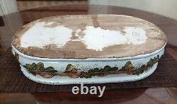 Vintage ITALIAN Ceramic Majolica Large Fruit Bowl Display Bowl Kitchen Decor
