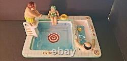 Vintage Lotus Ceramic Pool Chip And Dip Party Bowl Set 1990s