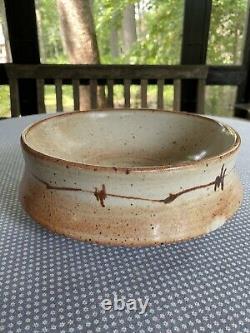 Vintage Warren MacKenzie Hand Thrown Ceramic Shino Glaze Drop Rim Bowl 10