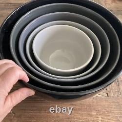 WILLIAMS SONOMA 5 pcs Ceramic Nesting Mixing Bowl Set Black to Gray Gradient NEW
