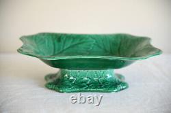 Wedgwood Green Leaf Majolica Serving Dish