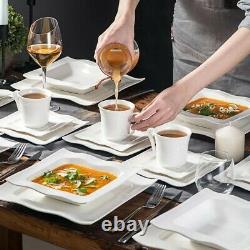 White 60pcs White Porcelain Dinner Set Serving Plates Cups Saucers 12 Person