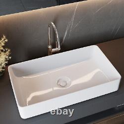 White Ceramic Wash Bowl Sit on Countertop Hand Wash Basin for Bathroom Washroom