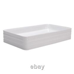 White Ceramic Wash Bowl Sit on Countertop Hand Wash Basin for Bathroom Washroom