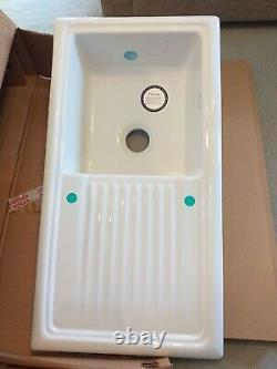 White ceramic kitchen sink 1 bowl, single bowl with drainer brand new