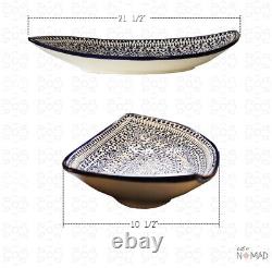 XL Paisley Bowl Ceramic Pottery Platter Kitchenware By Latin Nomad