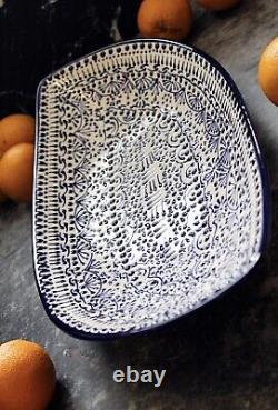 XL Paisley Bowl Ceramic Pottery Platter Kitchenware By Latin Nomad