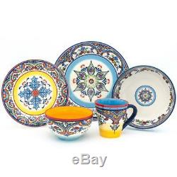 Zanzibar 20 Piece Stoneware Dinnerware Set, Plates, Bowls, Dishes